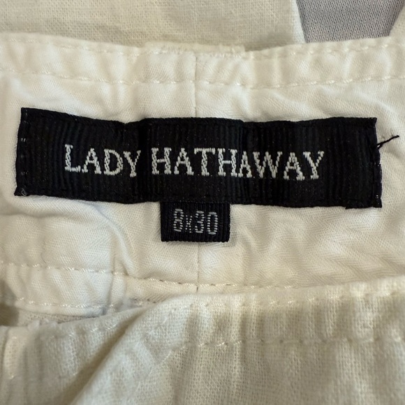 Lady Hathaway Pants Women's Wide Leg Cream Draw String Rolled Up Capris Sz 8x30 - Picture 11 of 12